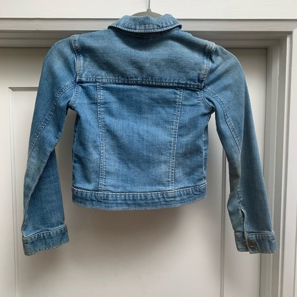 🇨🇦🍁💥HPx@2💥 Gap 1969 Distressed Cropped Girls Jean Jacket Sz M🇨🇦🍁 - Picture 3 of 5